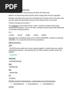 ICT IGCSE Chapter 20 Spread Sheets Notes