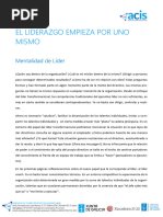 El Liderazgo Empieza Por Uno Mismo: Mentalidad de Líder