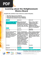 01 Enlightenment Choice Board Questions Ellie