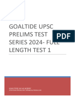 Goaltide Upsc Prelims Test Series 2024-Full Length Test 1