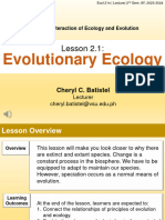 Lesson 2.1 - Evolutionary Ecology