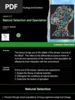 Lesson 2.2 - Natural Selection and Speciation