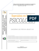 Ufmt 2007 Prefeitura de Cuiaba MT Especialista em Saude Psicologia Prova