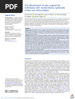 The Effectiveness of Peer Support For Individuals With Mental Illness Systematic Review and Meta Analysis