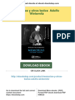 (PDF Download) Memorias y Otros Textos Adolfo Winternitz Fulll Chapter