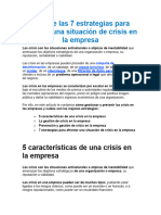 Conoce Las 7 Estrategias para Afrontar Una Situación de Crisis en La Empresa