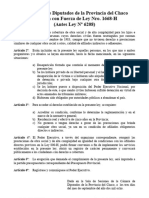 La Cámara de Diputados de La Provincia Del Chaco Sanciona Con Fuerza de Ley Nro. 1668-H (Antes Ley #6208)