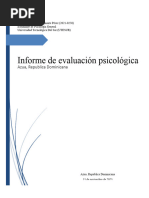 Informe de Evaluación Psicológica: Azua, Republica Dominicana