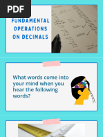 Fundamental Operations On Decimals