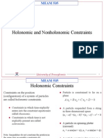 Holonomic and Nonholonomic Constraints