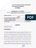 Benjamin Mungo Vs Sisi Auction Mart General Brokers 3 Others (Land Appeal 1 of 2022) 2022 TZHC 10490 (8 July 2022)