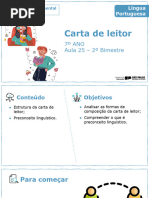 Aula 25 - Carta de Leitor