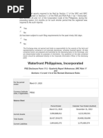 Waterfront Philippines, Incorporated: PSE Disclosure Form 17-2 - Quarterly Report References: SRC Rule 17