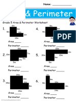 Grade 5 Area Perimeter Composite Shapes Worksheet 1