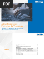 Unidad 6 Planeación de Los Costos de Proyectos Tecnológicos