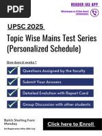 Topic Wise MAINS Test Series For UPSC