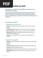 Introduction To Unit: Introduction To VAPT (Vulnerability Assessment and Penetration Testing)