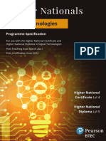 Pearson BTEC Higher Nationals in Digital Technologies Programme Specification-Hncd-2023