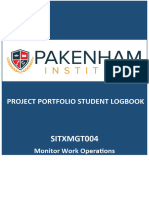 SITXMGT004 Student Logbook