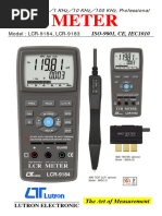 LCR Meter: ISO-9001, CE, IEC1010