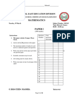 2024 Ceed Mathematics - Paper I