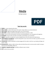 AQA A-Level Sociology - Media Full Topic Revision