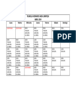 Horarios Area Limpieza