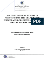 Enrollment Acocmplishment Report