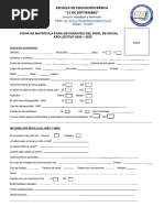 Ficha de Matricula Inicial