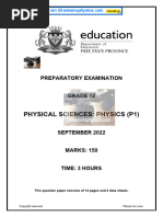 FS Physical Science Grade 12 SEPT 2022 P1 and Memo