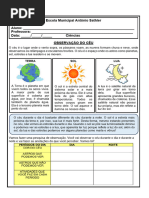 Atividades 3º Ano Ciências Observação Do Céu