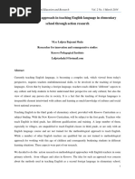 Methodological Approach in Teaching English Language in Elementary School Through Action Research