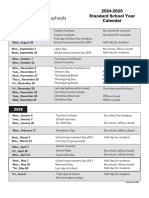 Peoria Public Schoools 2024-2025 - Standard - School - Year - Calendar