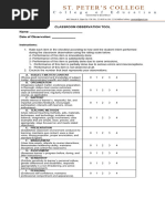 Classroom Observation Tool 2nd Sem 2024