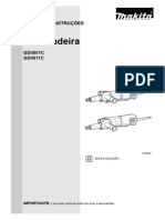 Manual Retífica Manual Makita - Retificadeira GD0801C091348