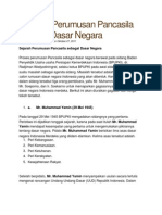 Sejarah Perumusan Pancasila Sebagai Dasar Negara