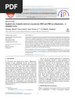 Explicit Role of Platelet Derived Concentrates PRP and PRF in Orthodontics - A Detailed Review