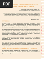 7 - SAÚDE MENTAL E AS RELAÇÕES INTERPESSOAIS Fatos e Consequências em Família