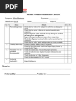 X Ray Illuminator PPM Checklist