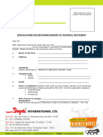 Application For Distributorship of Tuffbull Batteries: Please Paste Your Recent Passport Sized Photograph