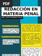 Redacción en Materia Penal: Abg. Judith Ramirez Salas