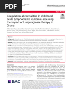 Coagulation Abnormalities in Childhood Acute Lymph