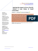 Exploring The Impact of AI On The EFL Context: A Case Study of Saudi Universities