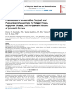 Effectiveness of Conservative, Surgical, and Postsurgical Interventions For Trigger Finger, Dupuytren Disease, and de Quervain Disease: A Systematic Review