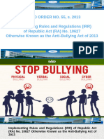 DEPED ORDER NO. 55, S. 2013 Antibullying Act