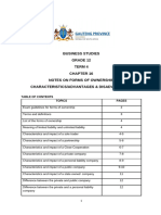 Revised Chapter 16 Grade 12 Notes On Forms of Ownership