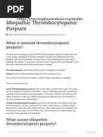 Idiopathic Thrombocytopenic Purpura Johns Hopkins Medicine