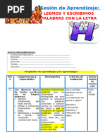 1° Sesión Día 1 Com Leemos y Escribimos Palabras Con La Letra H