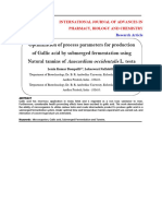 Optimization of Process Parameters For Production of Gallic Acid by Submerged Fermentation Using Natural Tannins of Anacardium Occidentalis L.testa