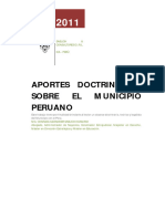 Sablich Huamani Charles Alexander. Aportes Doctrinarios Sobre Municipio Peruano